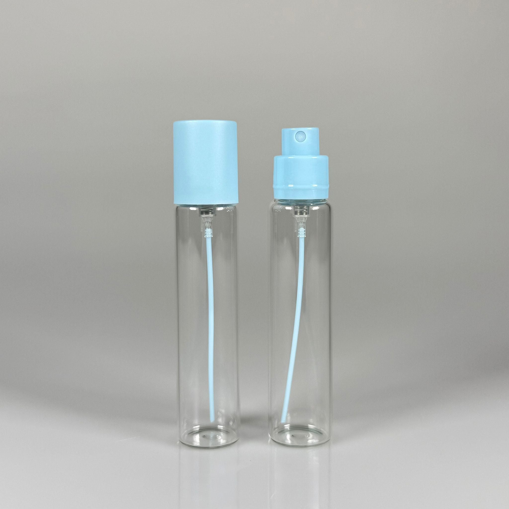 БУТИЛКА ЗА ПАРФЮМ 25 ML - 25 CC ОПАКОВКА ЗА ПАРФЮМ С ВЕНТИЛ (ОТВОР ЗА ДОСТАВКА) СТЪКЛЕНИ ФЛАШИНИ ЗА ПАРФЮМ - СИН СПРЕЙ + КОМПЛЕКТ КОМПЛЕКТ С КАПАЧКА