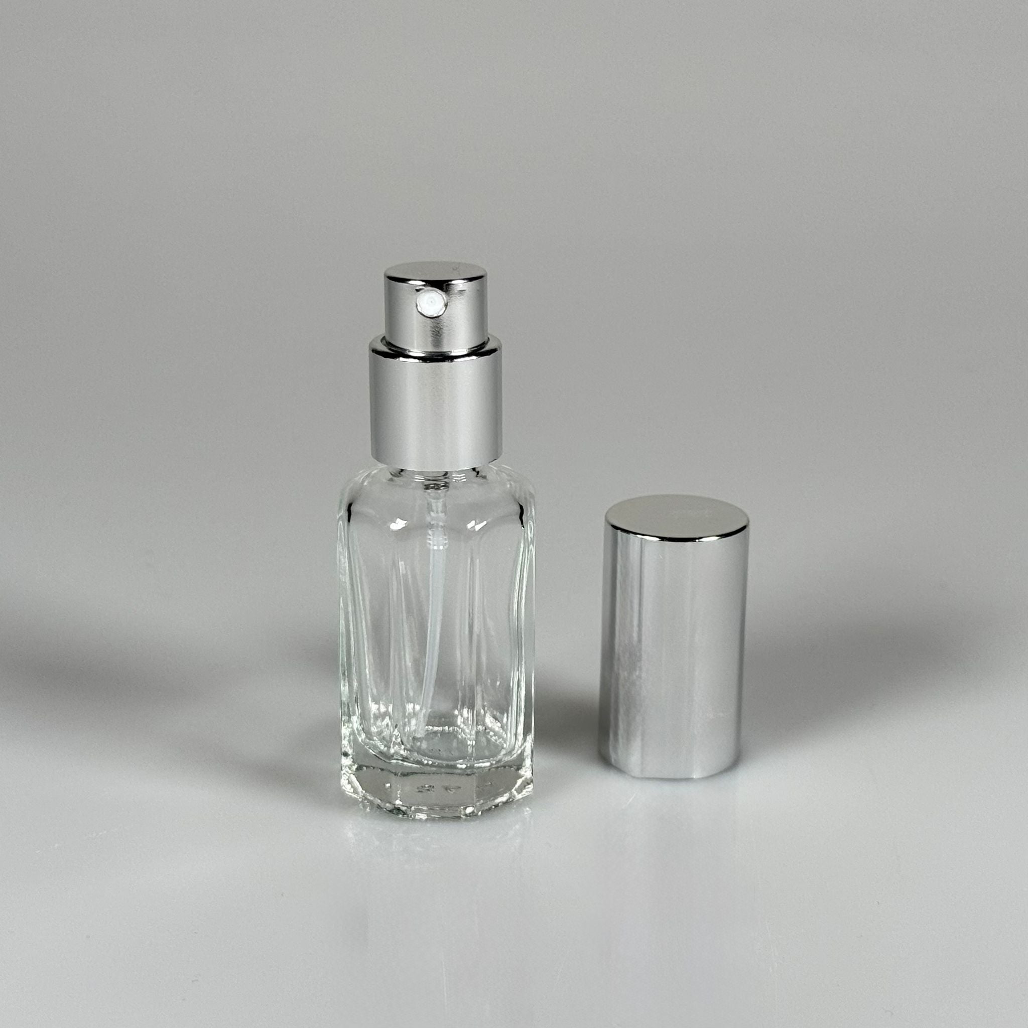 12 ML СТЪКЛЕНА БУТИЛКА ЗА ПАРФЮМ СРЕБЪРЕН СПРЕЙ - 12 CC С КЛАПАН (ЗАВЪРТАНЕ, ЗАТВАРЯНЕ, ЗА ПЪЛНЕНЕ) ПРАЗНИ СТЪКЛЕНИ БУТИЛКИ ЗА ПАРФЮМ