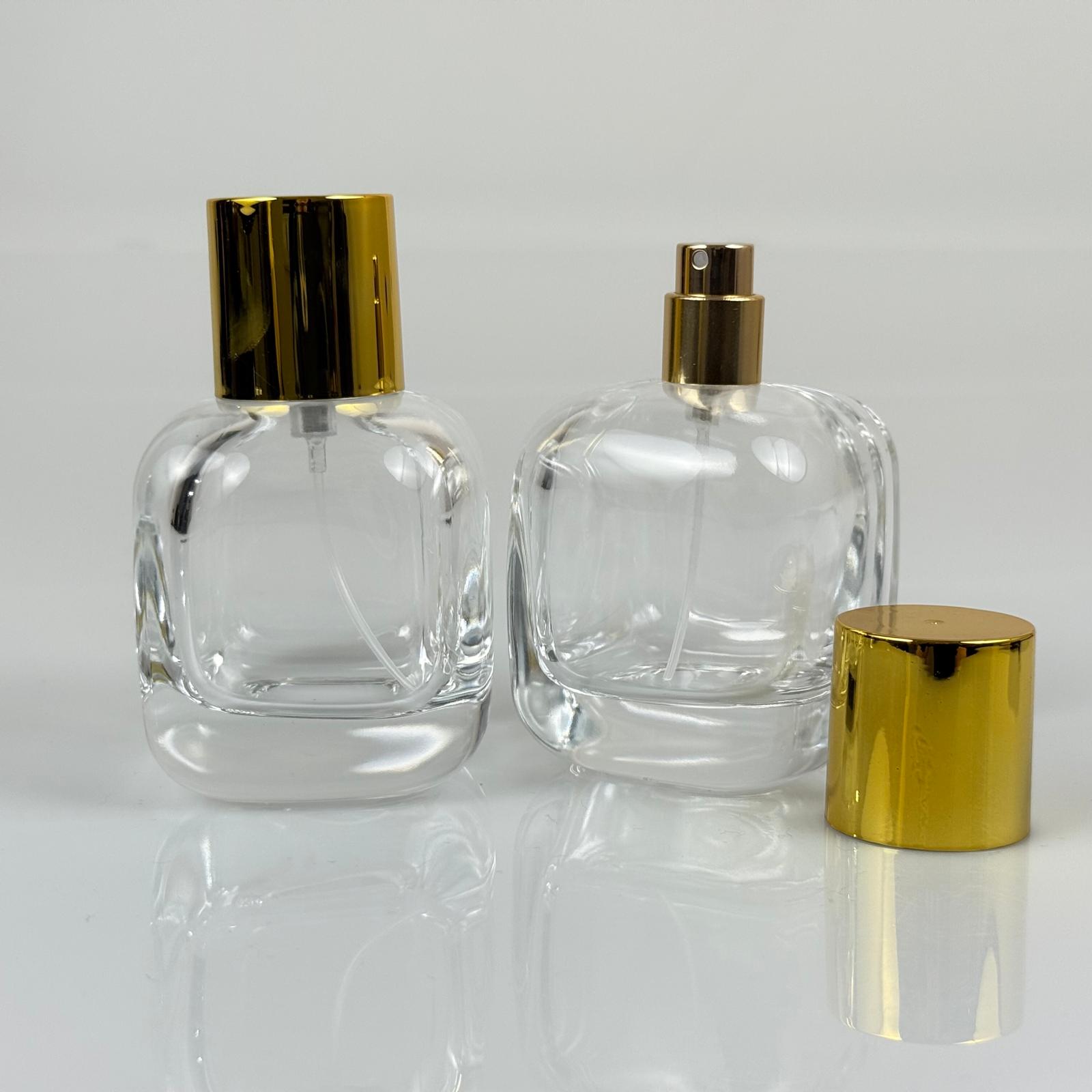 100 ML ЦИЛИНДРИЧЕН МОДЕЛ БУТИЛКА ЗА ПАРФЮМ CORE + ЗЛАТЕН МЕТАЛЕН СПРЕЙ + ЗЛАТНА ШИРОКА КАПАЧКА (15 MM УСТИЯ, ЛЕСНО ЗАТВАРЯНЕ С Щракване)