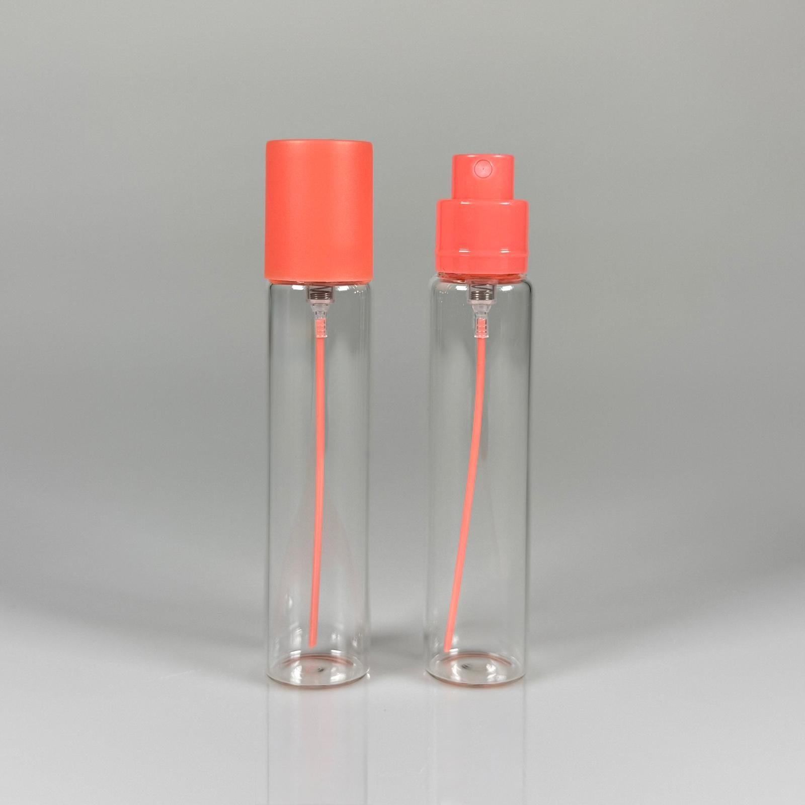 БУТИЛКА ЗА ПАРФЮМ 25 ML - 25 CC ОПАКОВКА ЗА ПАРФЮМ С ВЕНТИЛ (ОТВОР ЗА ДОСТАВКА) СТЪКЛЕНИ ШИШЕТА ЗА ПАРФЮМ - ОРАНЖЕВ СПРЕЙ + КОМПЛЕКТ КОМПЛЕКТ С КАПАЧКА