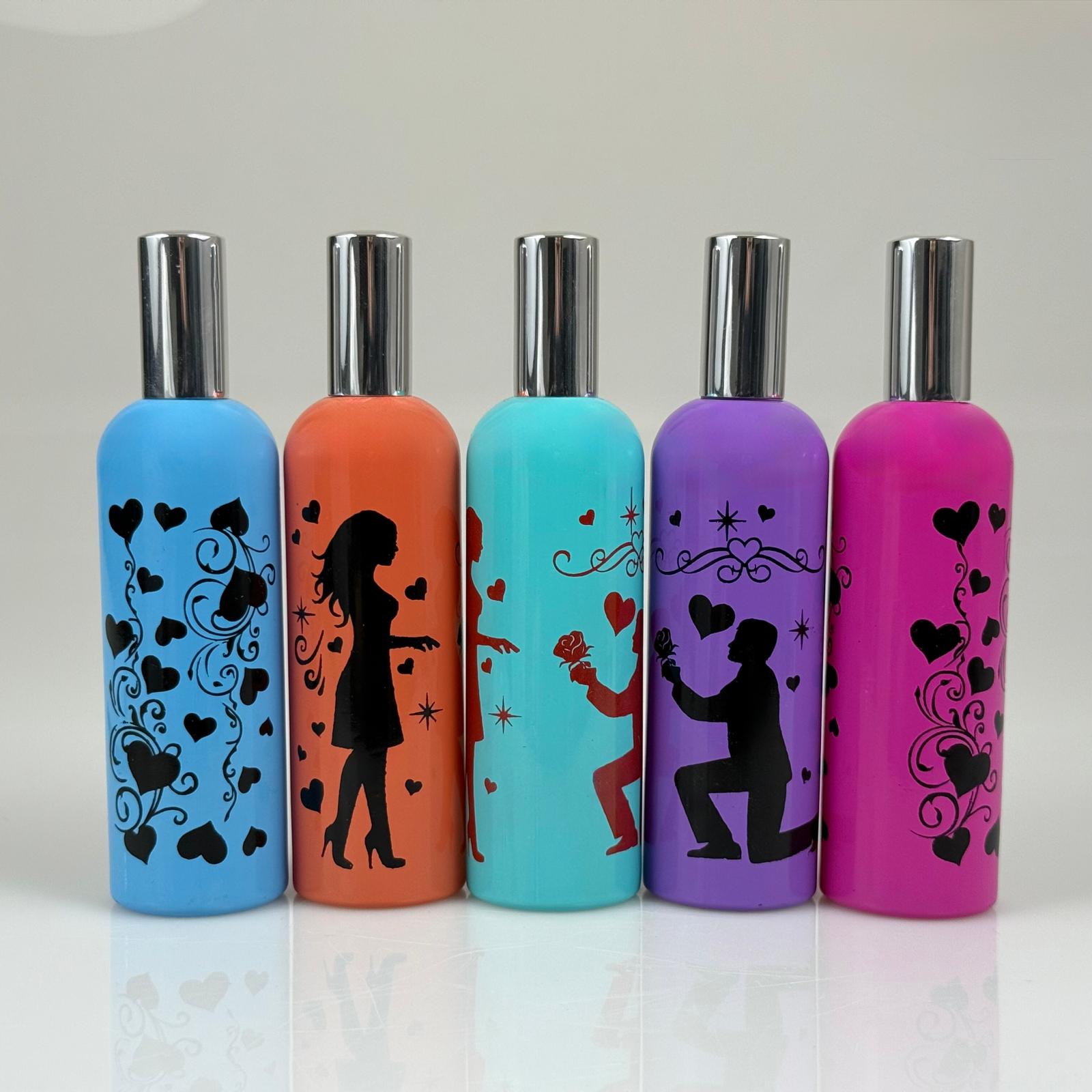 50 CC Цветна бутилка за парфюм - Комплект с капачка за пръскане - 50 ml Бутилка за парфюм