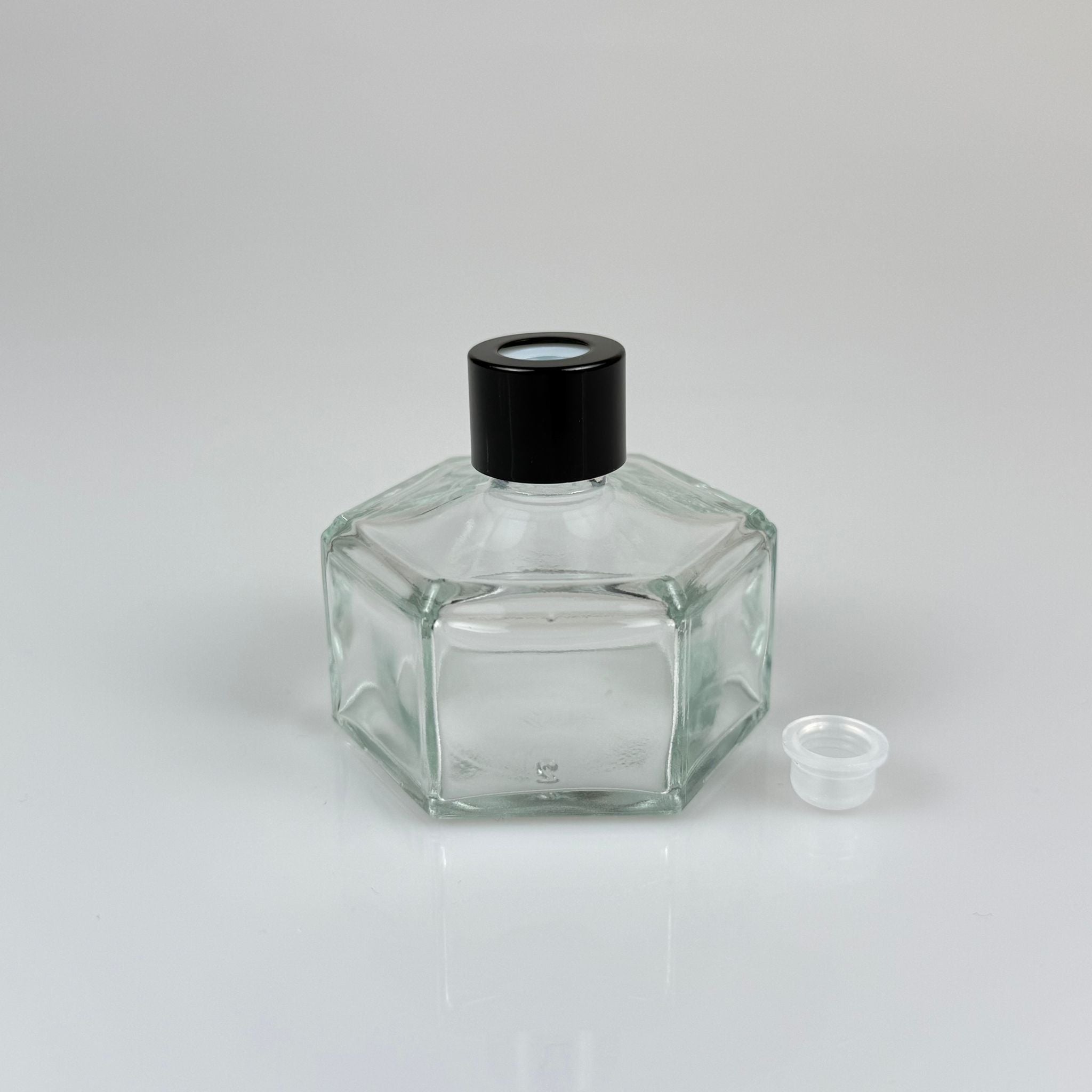 50 CC PRIMATE HEXagonal PRESTIGE GLASS BAMBOO FRESHNESS БУТИЛКА - 50 ML БАМБУКОВА АРОМАТНА БУТИЛКА С СТИК - ДИФУЗОРНА БУТИЛКА - СТЪКЛЕНА БУТИЛКА + ЧЕРНА МЕТАЛНА КАПАЧКА + ПЛАСТМАСОВ СТОП