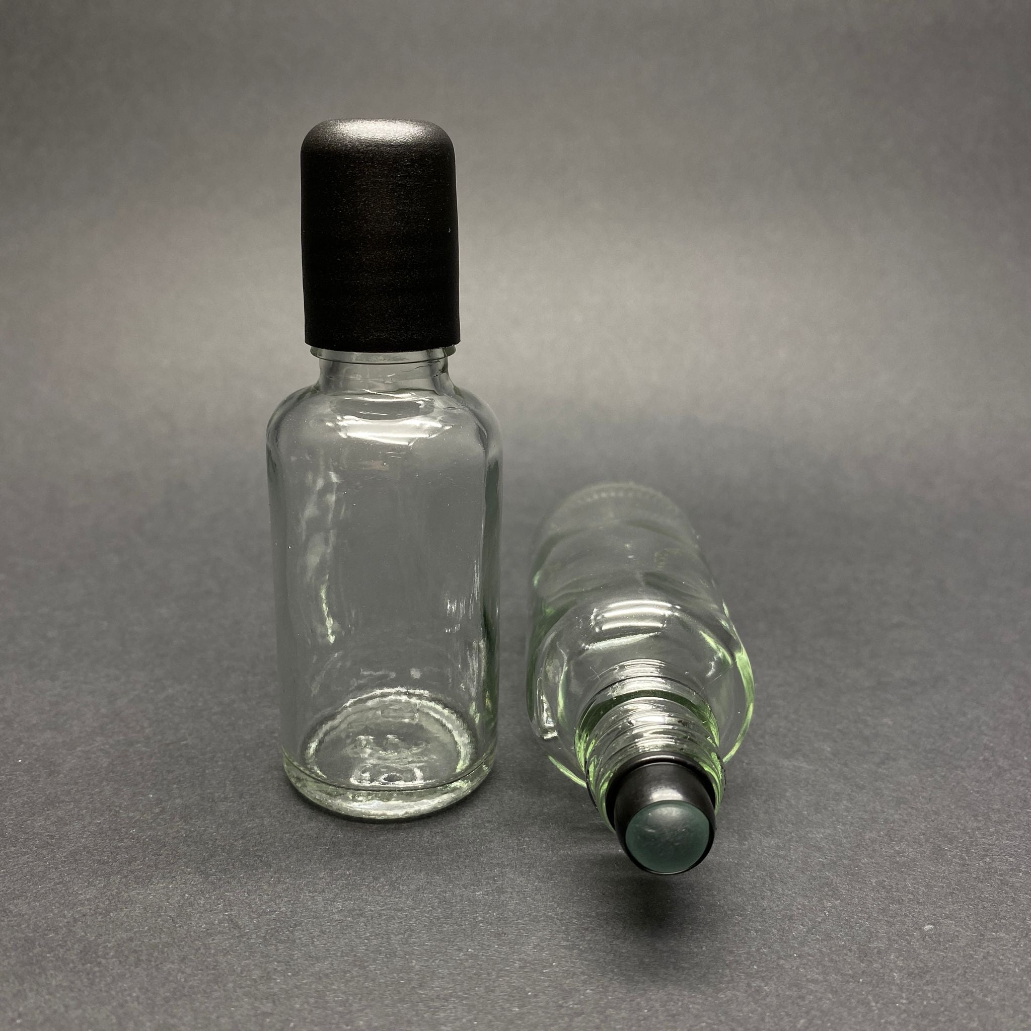 30 CC прозрачна стъклена ролкова бутилка - черна капачка - 30 ml стъклена бутилка с топка - стъклена ролкова бутилка - стъклена бутилка Essence