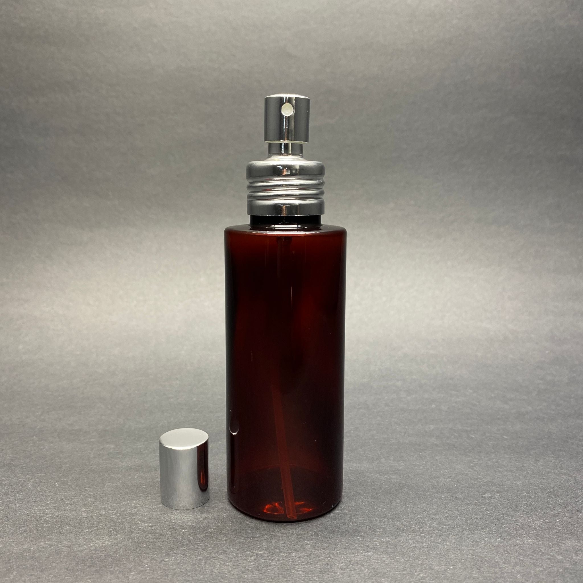 100 CC Amber Blunt Model Парфюм/Одеколон PET бутилка - Метален комплект спрей - 100 ml Луксозен спрей Парфюм/Одеколон Бутилка (капачка на винт, ръчно отваряне и затваряне)