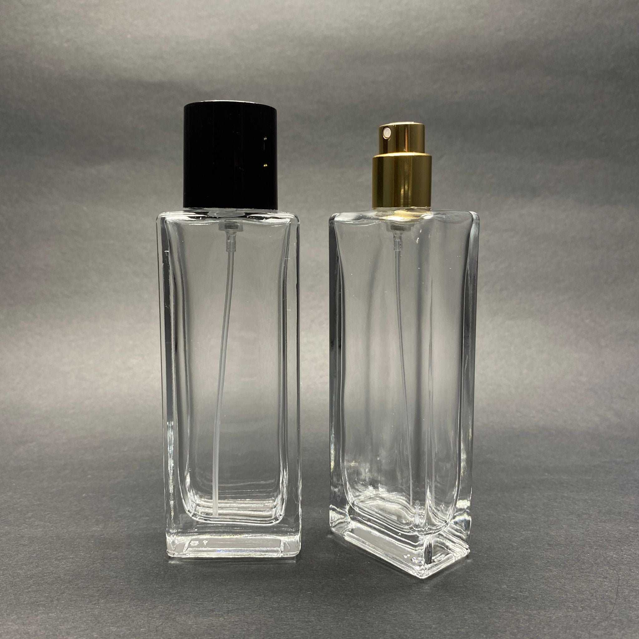 50 ML ПРАВОЪГЪЛЕН МОДЕЛ FORTUNE TALL БУТИЛКА ЗА ПАРФЮМ - ЗЛАТЕН МЕТАЛЕН СПРЕЙ + ЧЕРНА КАПАЧКА (15 MM УСТИЕ, ЛЕСНО ЗАТВАРЯНЕ С Щракване)