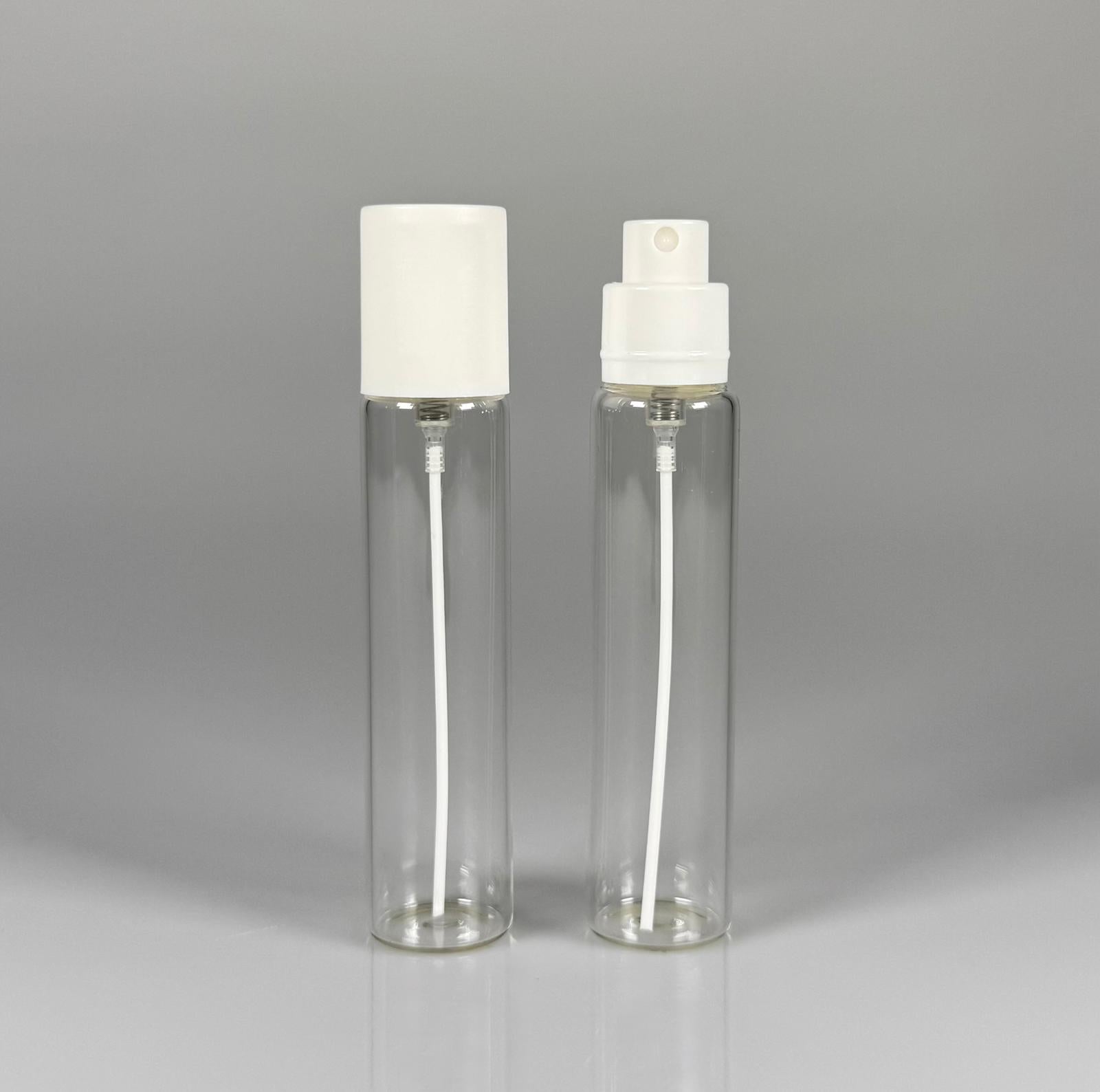 БУТИЛКА ЗА ПАРФЮМ 25 ML - 25 CC ОПАКОВКА ЗА ПАРФЮМ С ВЕНТИЛ (ОТВОР ЗА ДОСТАВКА) СТЪКЛЕНИ ФЛАШИНИ ЗА ПАРФЮМ - БЯЛ СПРЕЙ + КОМПЛЕКТ КОМПЛЕКТ С КАПАЧКА