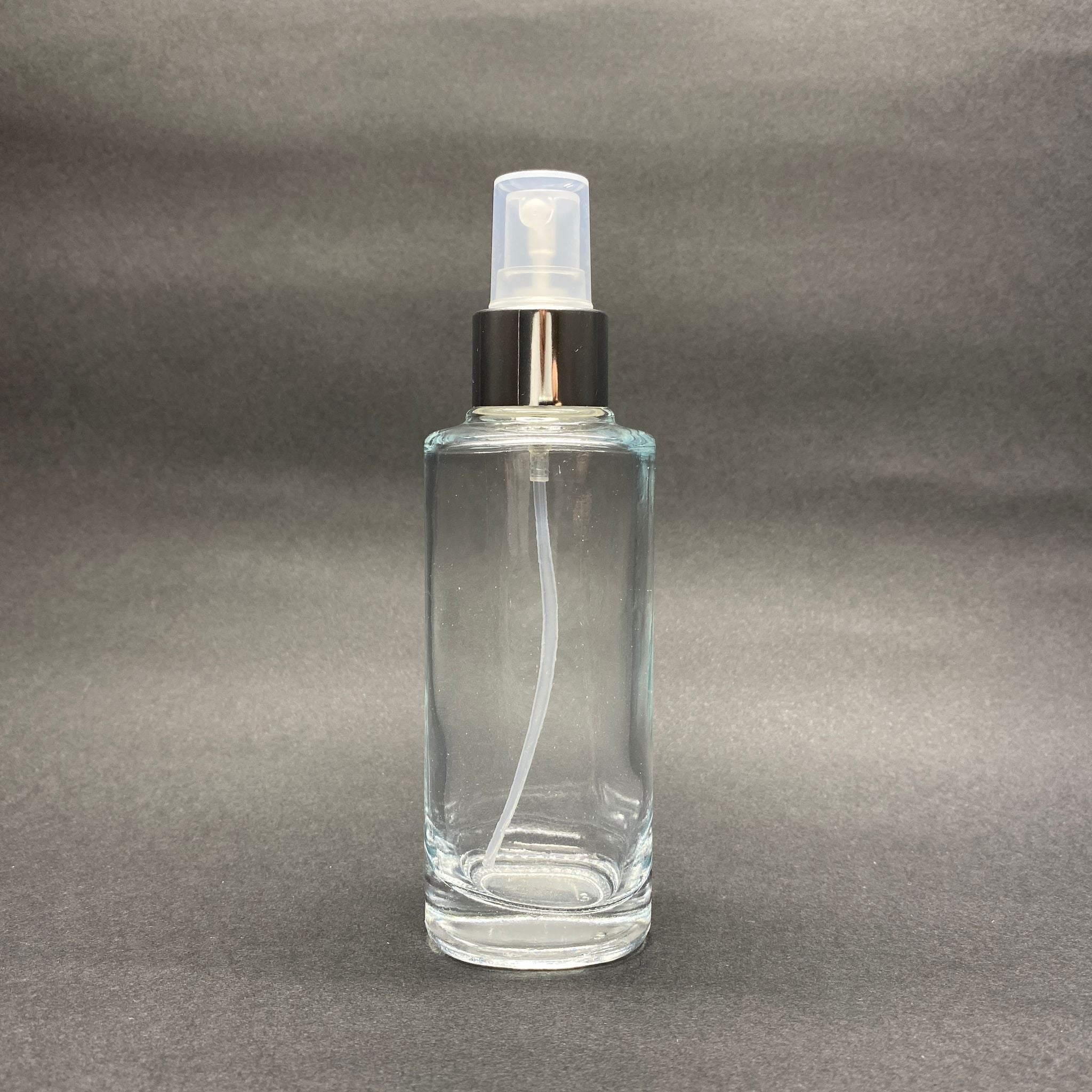 100 CC ОВАЛНА БУТИЛКА ЗА ПАРФЮМ - КОМПЛЕКТ СРЕБЪРЕН СПРЕЙ - 100 ML СТЪКЛЕНА ОВАЛНА БУТИЛКА ЗА ПАРФЮМ (ГЪРЛО НА ВИНТ - ЗА ПЪЛНЕНЕ)