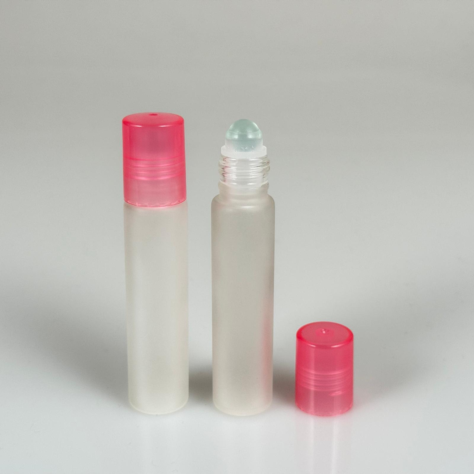 15 CC матирано стъклено ролково шише - розова капачка - 15 ml стъклена бутилка с топка - стъклено ролково шише - стъклена бутилка Essence