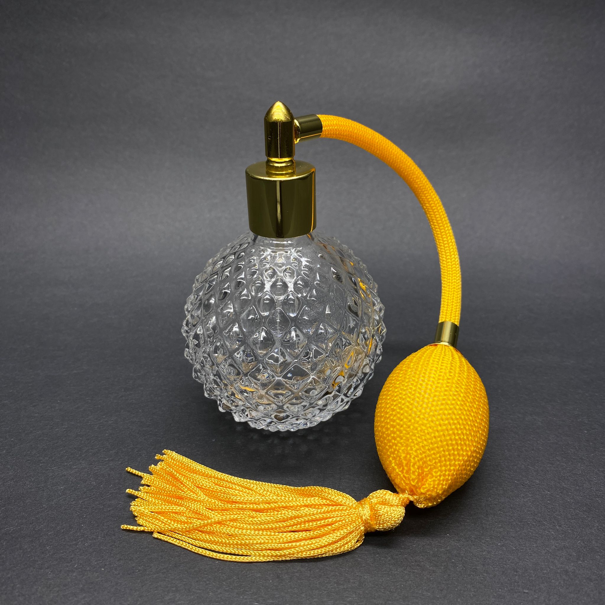 LUX NOSTALGIA БУТИЛКА ЗА ПАРФЮМ - ЗА ПЪЛНЕНЕ - 100 ml Vintage Retro Луксозен одеколон с жълт маркуч за помпа, бутилка за парфюм